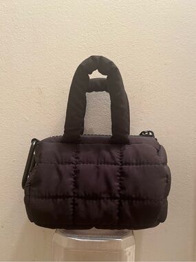 Quilted Mini Tote Bag in Black